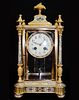 Very Fine French Champleve Gilt Bronze & Enamel Clock