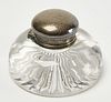 Tiffany & Co Glass & Sterling Lidded Inkwell