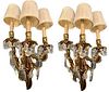 19th Century Pair of Gilt and Crystal Sconces