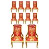 Ten Neoclassical Dining Chairs in Versace Style