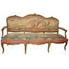 18th Century Louis XV Fruitwood Settee in Aubusson