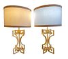 Pair of Modern Gilt Decorated Lamps