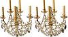 Pair of Bronze and Crystal Wall Sconces