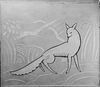 Etched Glass Art Deco Architectural Fox Panel