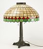 Lamp With Leaded Glass Shade
