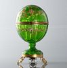 Continental Egg-Shaped Green Glass Liqueur Set