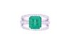 Graceful 3.44ct Green Emerald & Diamond Ring