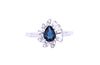 Vintage Estate Blue Sapphire & Diamond 18k Ring