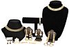 Large Collection of Ladies Gilt Jewelry, 12 Pieces