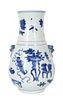 Chinese Blue & White Foo Dog Vase