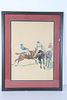 Sporting Print of Jockeys on Horseback, A Legras