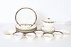 Collection English Crescent Porcelain/ Gilt Dishes