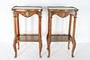 Pair of Marble Top French Style Side Tables