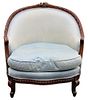 Antique Upholstered Demilune Chair