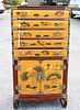 Asian Painted Cabinet in the Korean/Japanese Style
