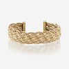 A fourteen karat gold cuff bracelet