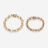 Two fourteen karat gold bracelets