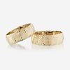 A pair of fourteen karat gold bracelets Italy