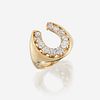 An eighteen karat gold and diamond ring