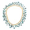 A Statement Turquoise Bead Bib Necklace in 14K