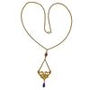 18K Gold Diamond Ruby Amethyst Necklace Pendant Brooch