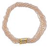 18K Gold Pearl Multi Strand Necklace 