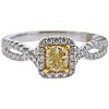 Dalumi GIA Fancy Light Yellow Diamond 18k Gold Engagement Ring