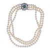 Mid Century 18K Gold Diamond Emerald Pearl Necklace