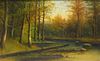 Impressionist Log Cabin Landscape Painting