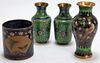 4PC Chinese & Japanese Cloisonne Vases