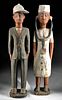 Vintage African Ivory Coast Wood Colonial Statues (pr)