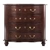 Mahogany Distressed Serpentine-Front Chest