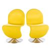 A Pair of Verner Panton Yellow Modern Chairs