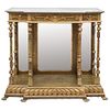 CONSOLE TABLE 19TH CENTURY Conservation details Made of carved and gilded wood. 45.6 x 50.3 x 18.1" (116 x 128 x 46)