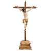 CRUCIFIED CHRIST MEXICO, 19TH CENTURY Carved and polychrome wood, with square pedestal. 40.1 x 20.4" (102 x 52 cm)