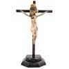CRUCIFIED CHRIST MEXICO, 19TH CENTURY Carved and polychrome wood, with composite base. 30.7 x 17.7" (78 x 45 cm)