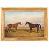 ALBERT CLARK (ENGLAND, 1843- 1928) PAR DE CABALLOS Oil on canvas 20 x 30.3" (51 x 77 cm) Conservation details
