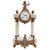 CHIMNEY CLOCK 20TH CENTURY Made in marble with bronze applications. Rope mechanism 18.8 x 9 x 6.6" (48 x 23 x 17 cm)