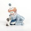 Pierrot with Puppy & Ball 1005278 - Lladro Porcelain Figure