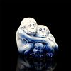Royal Doulton Blue Flambe Mother & Baby monkeys HN254