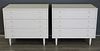 Midcentury Pair Of White Painted Chests