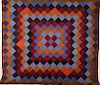 Amish Diamond Pattern Patchwork Quilt.