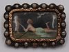 JEWELRY. Continental Miniature Painted Brooch with
