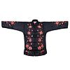 A BLACK-GROUND EMBROIDERED 'FLOWERS' LADY'S ROBE