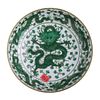 A GREEN AND WHITE DRAGON DISH 