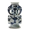 A BLUE AND WHITE 'LOTUS' VASE WITH HANDLES