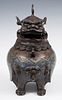 Censer. Japan, late s. XIX.
Bronze and cloisonne enamels.