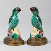 Pair of Gilt-Metal-Mounted Chinese Export Models of Birds