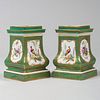 Pair of SÃ¨vres Green Ground Porcelain Bough Pots