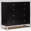 Modern Ebonized and Metal Chest of Drawers